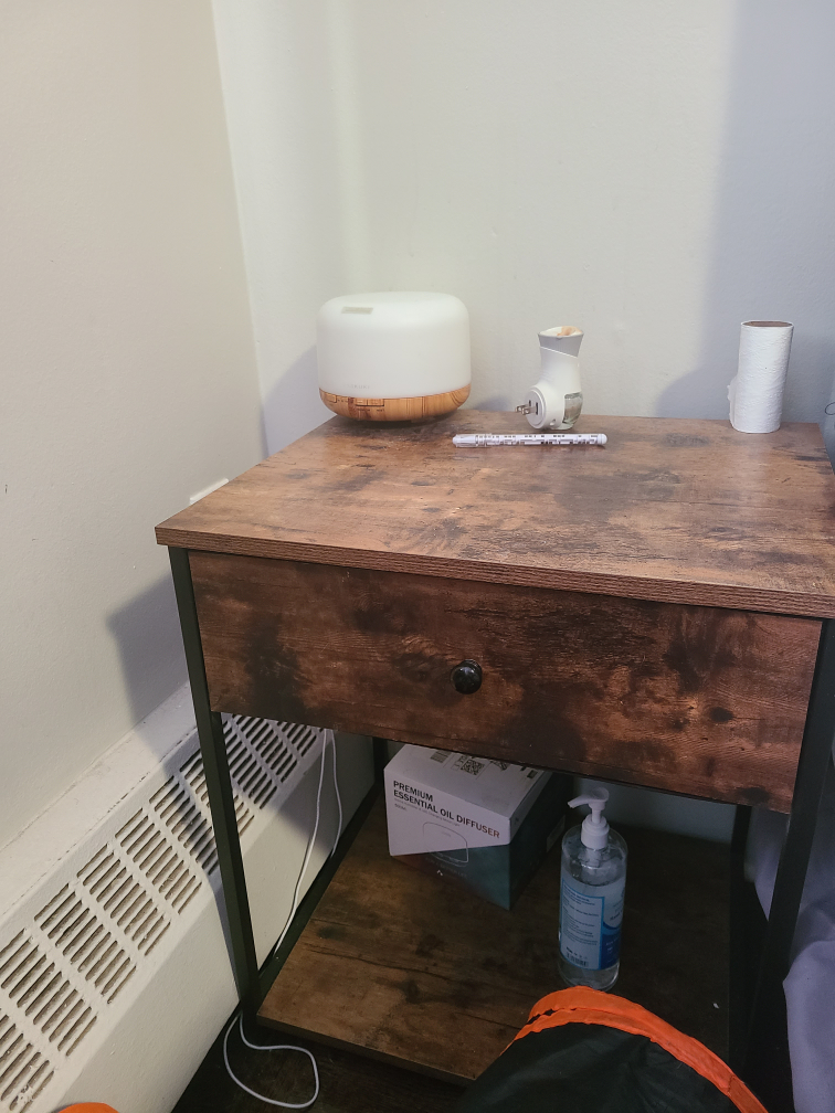 2 Rustic Brown Nightstand with Drawer