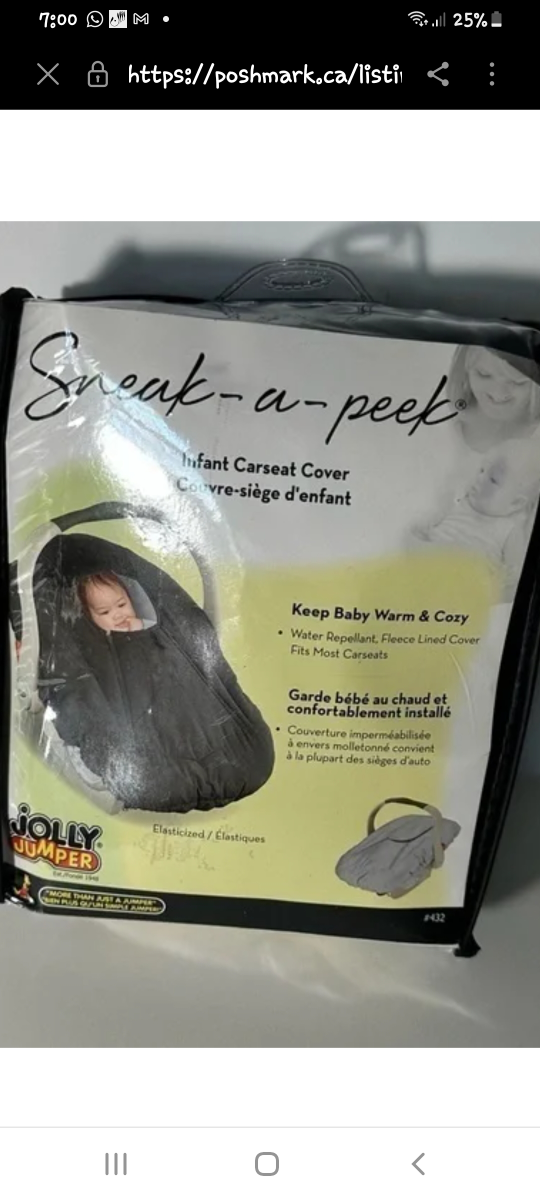 Jolly Jumper Sneak-a-peek Deluxe Infant Carseat Cover - photo 3