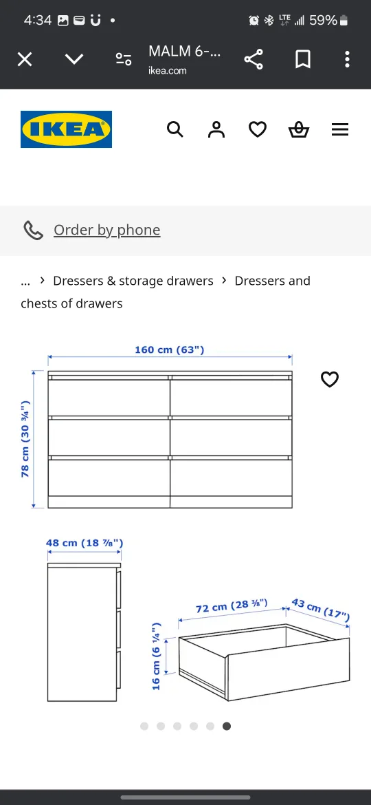IKEA MALM 6-Drawer Dresser - Black/Brown image indicator(2)