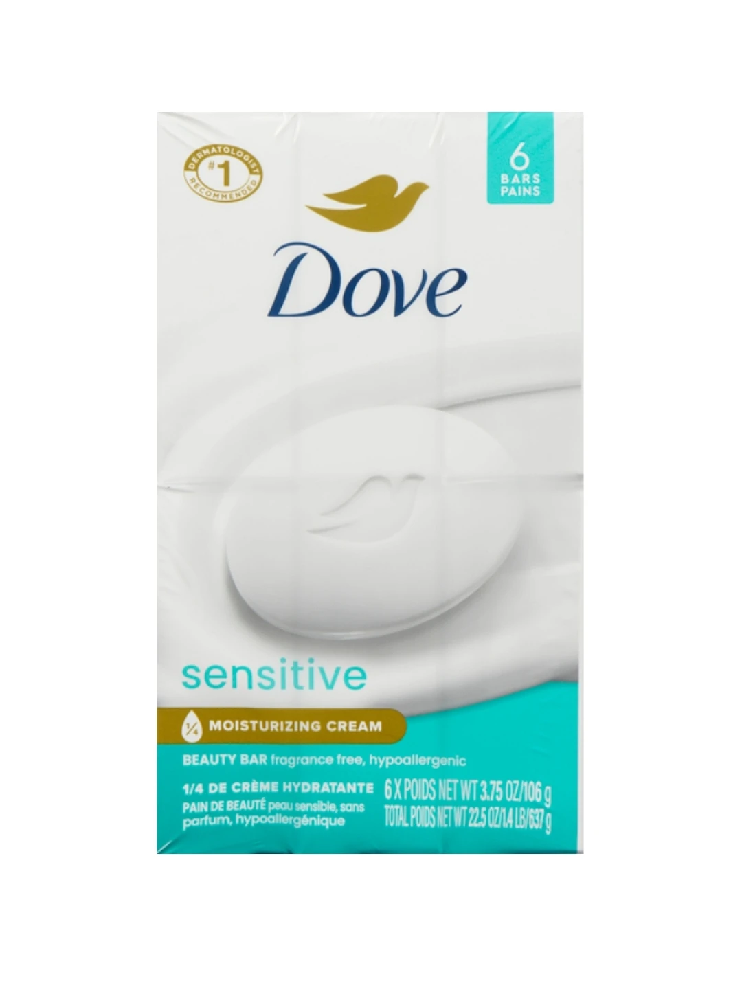 12 × Dove Sensitive Moisturizing Cream Beauty Bar