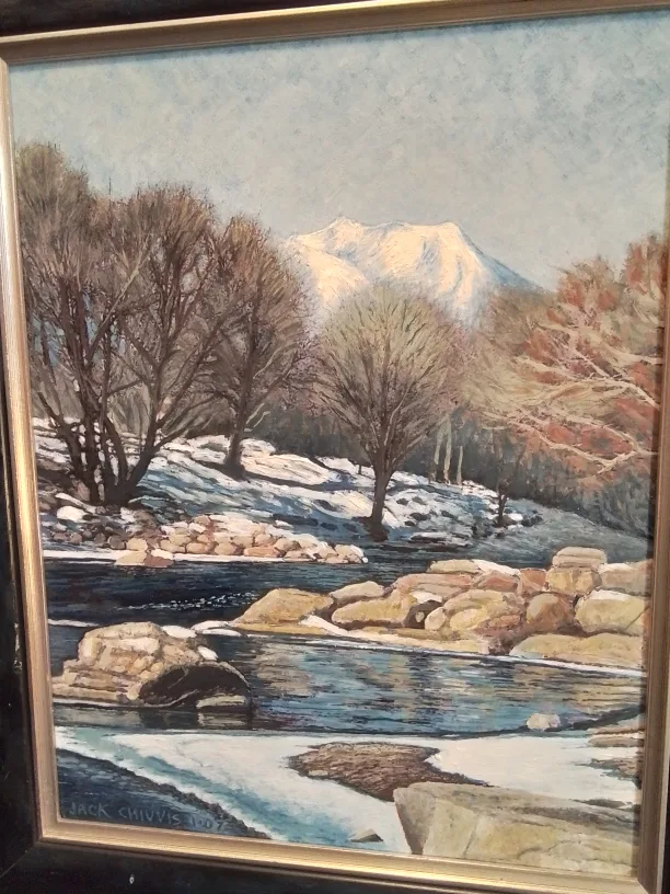 Framed Winter Landscape Painting by Jack Chivvis💚 image indicator(2)