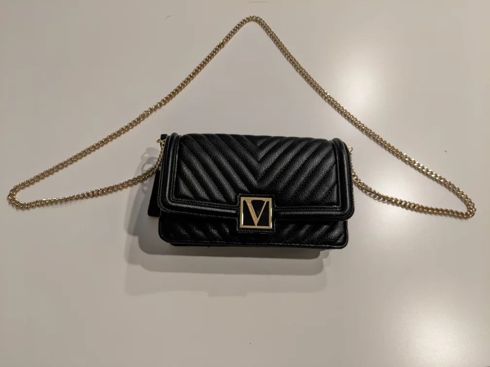 Victoria's Secret Black Quilted Crossbody Bag image indicator(3)