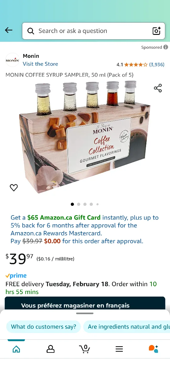 Monin Coffee Collection Gourmet Flavorings Sampler image indicator(3)