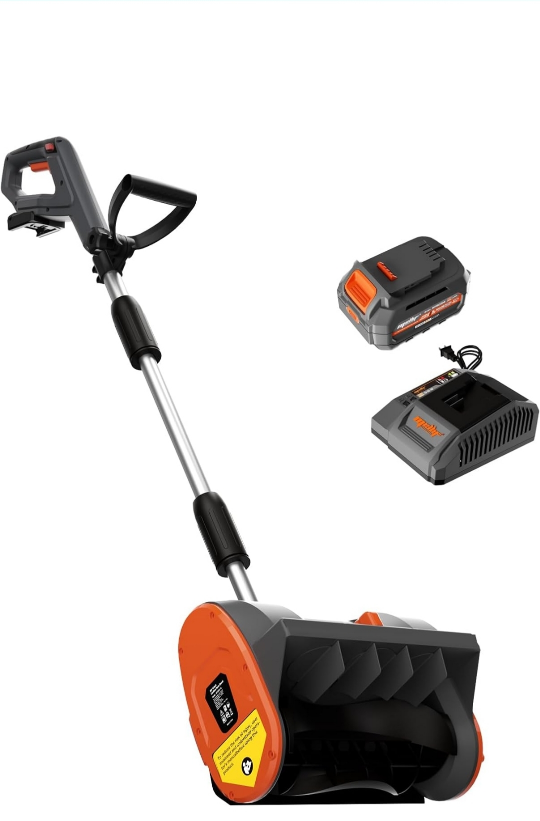 Cordless 12in Brushless Snow Shovel 4.0Ah Battery/Rapid Charger