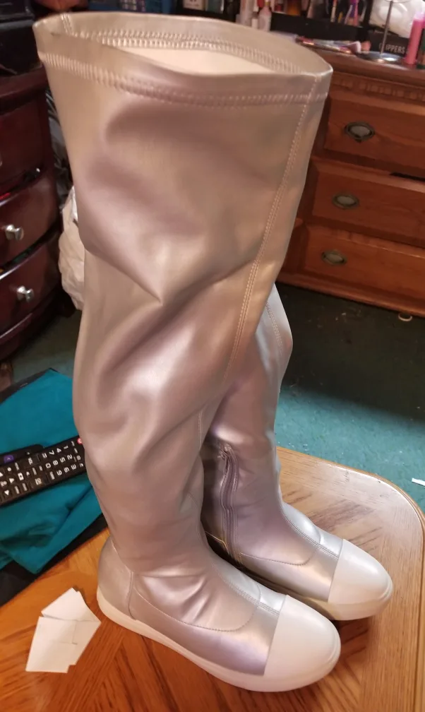 converse inspired boots silver 7.5 new thumbnail