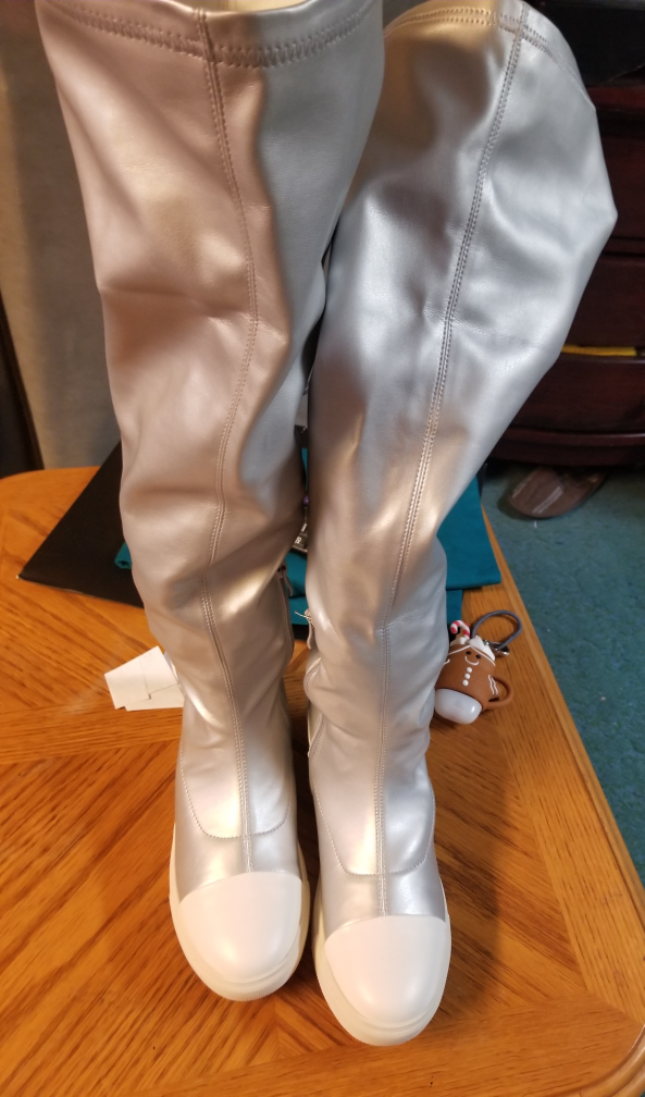 converse inspired boots silver #8 new - photo 2