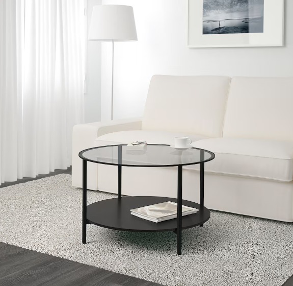 IKEA Nordingby Coffee Table - Black/Clear Glass - photo 3