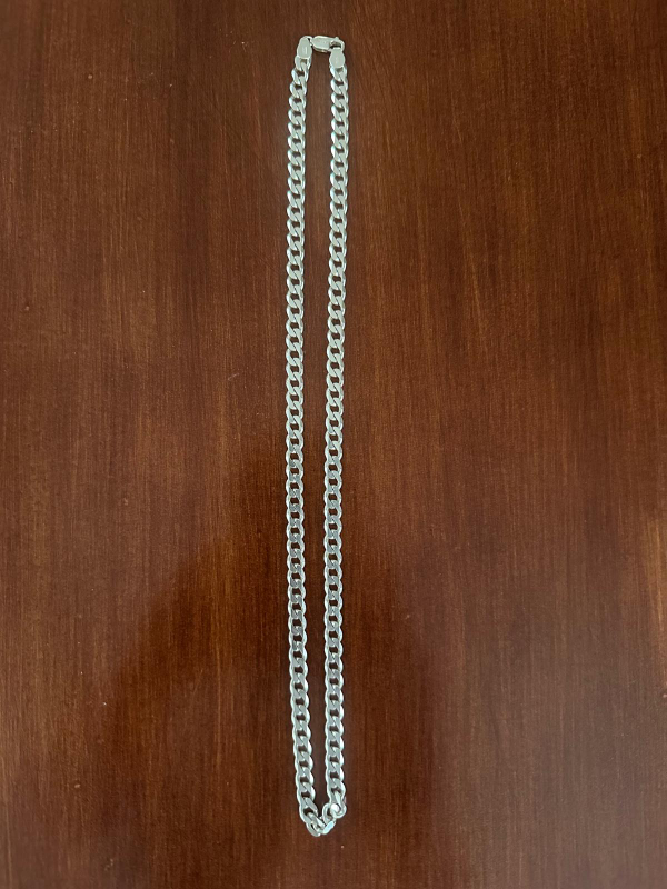 Silver Curb Chain Necklace