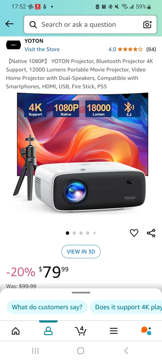 Yoton Y6 Video Projector - Portable Home Cinema image indicator(6)