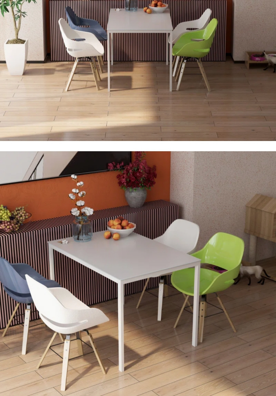 Modern White Glass Top Dining Table - photo 2