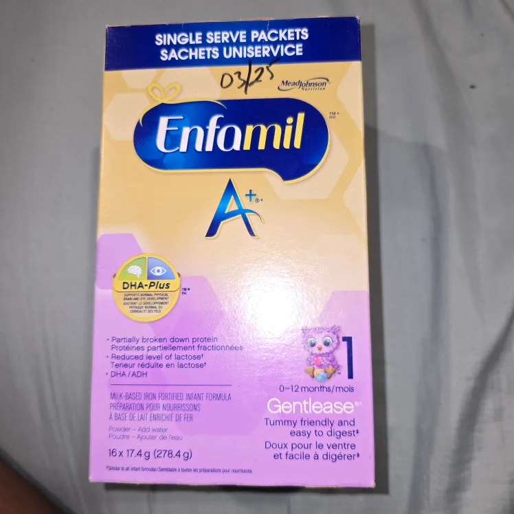 Enfamil A+ Gentlease Infant Formula Single Serve Packets thumbnail
