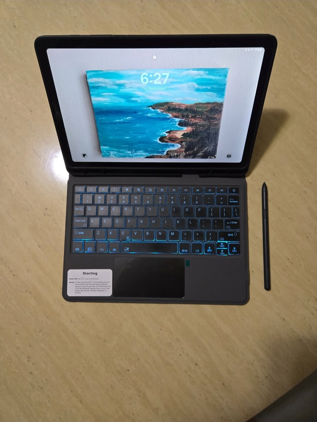 Samsung S6 lite Tablet and Stylus with Heapao Keyboard