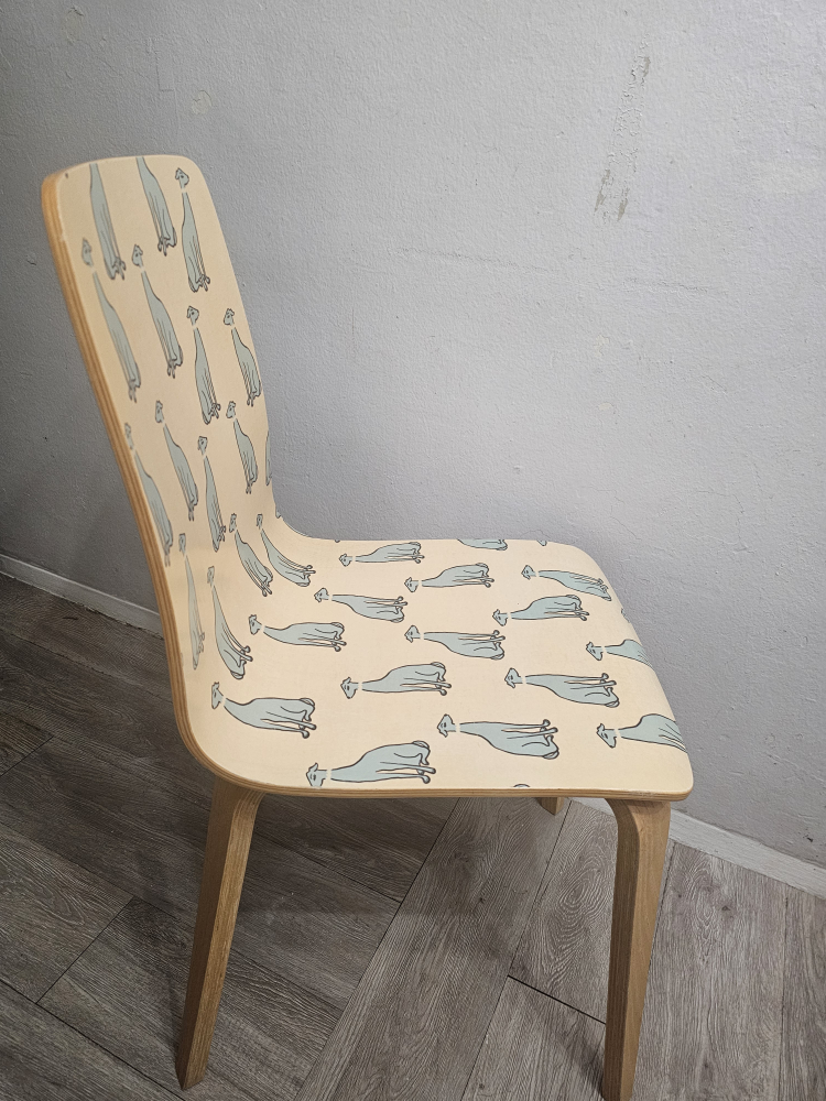 🏈Anthropologie Dog Design Print Chair - photo 3