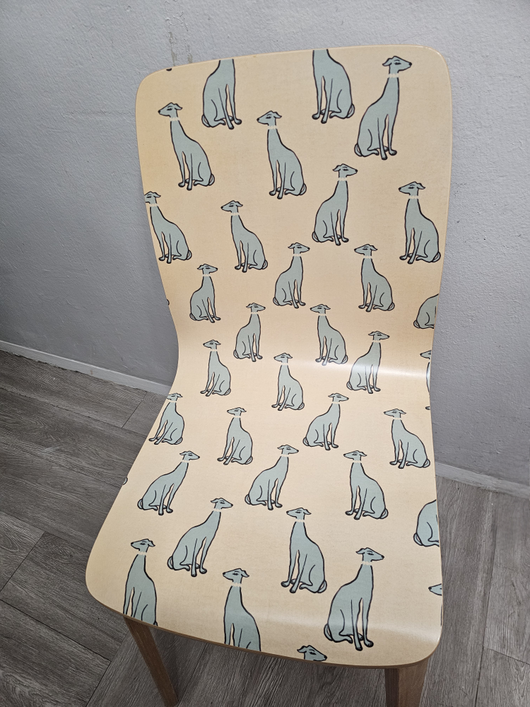 🏈Anthropologie Dog Design Print Chair - photo 5