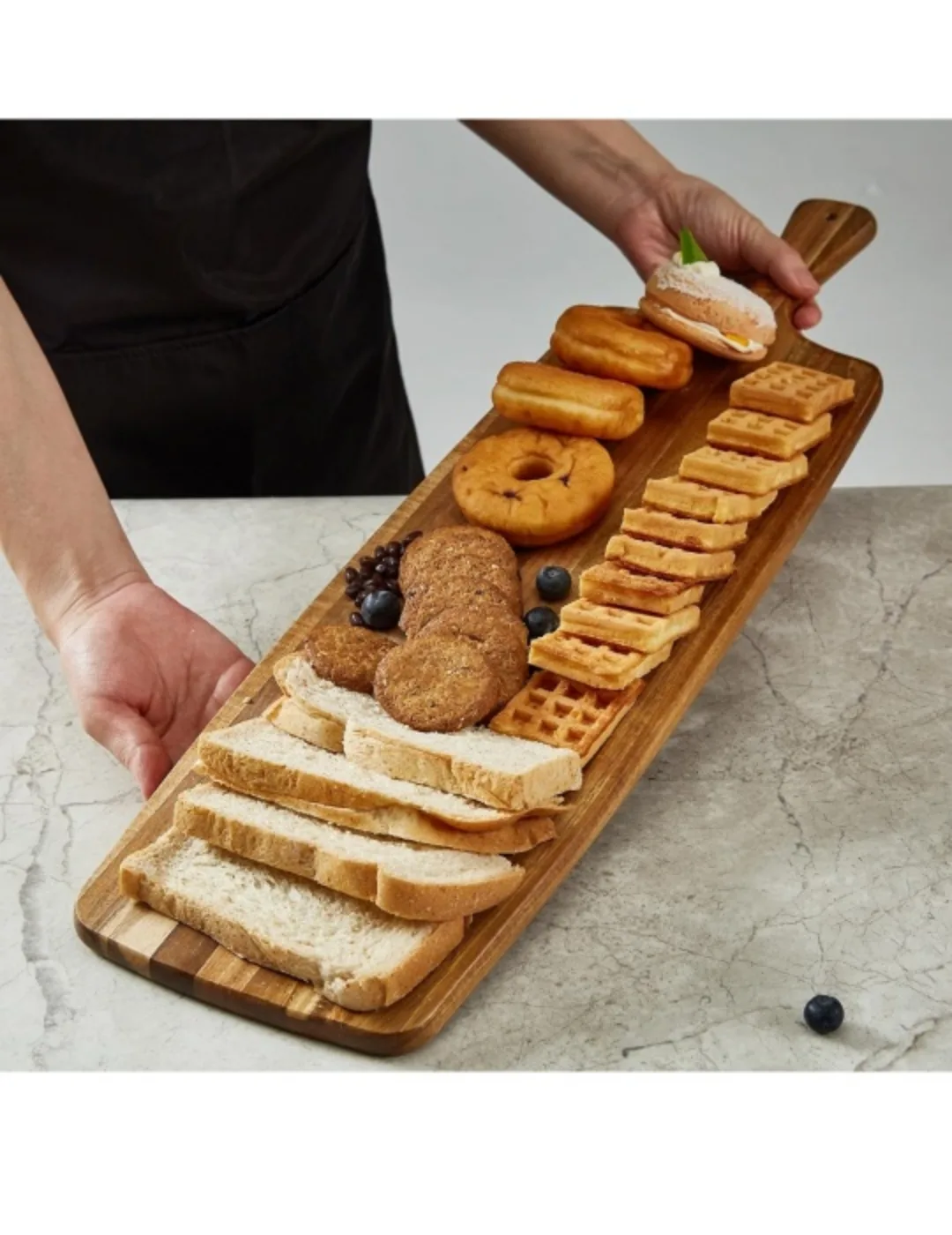 Acacia Wood Long Cutting Serving Board with Handle. $50 AMAZON image indicator(4)