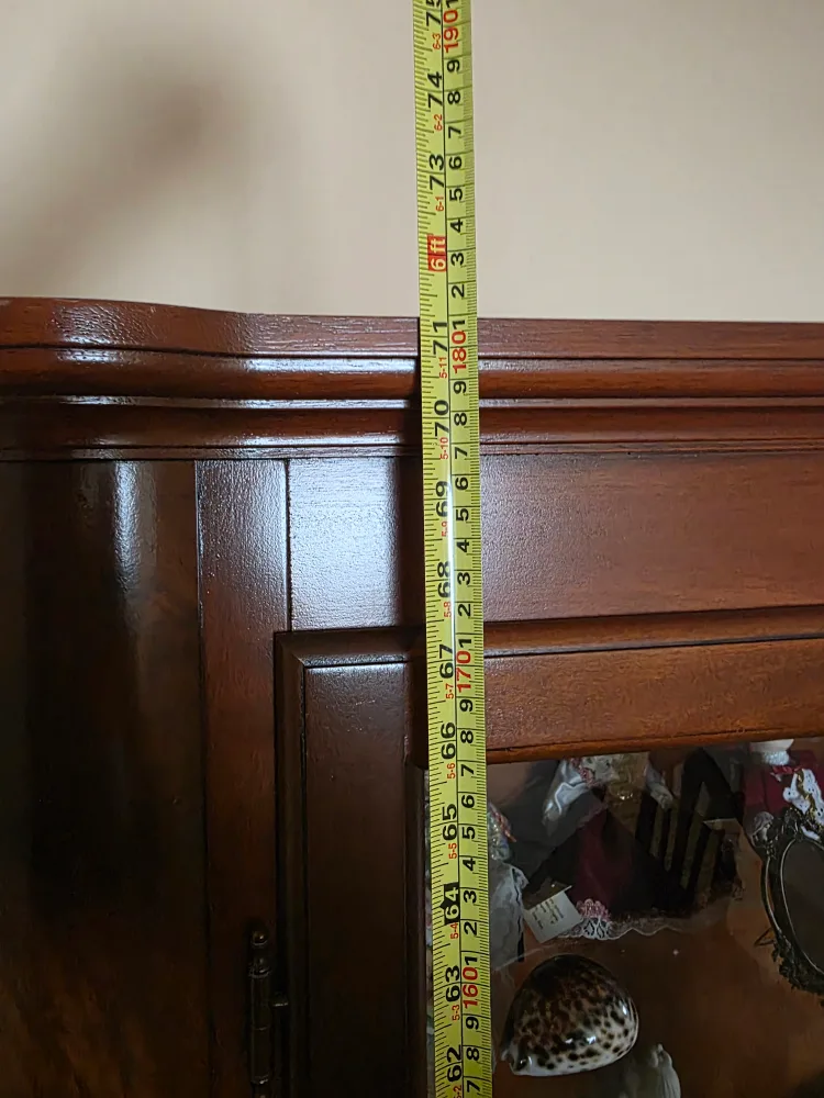 Dark Wood Curio Cabinet with Four Drawers image indicator(4)