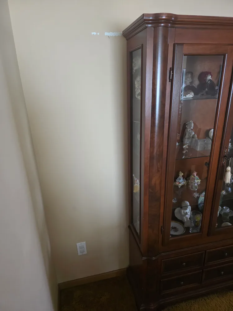 Dark Wood Curio Cabinet with Four Drawers image indicator(6)