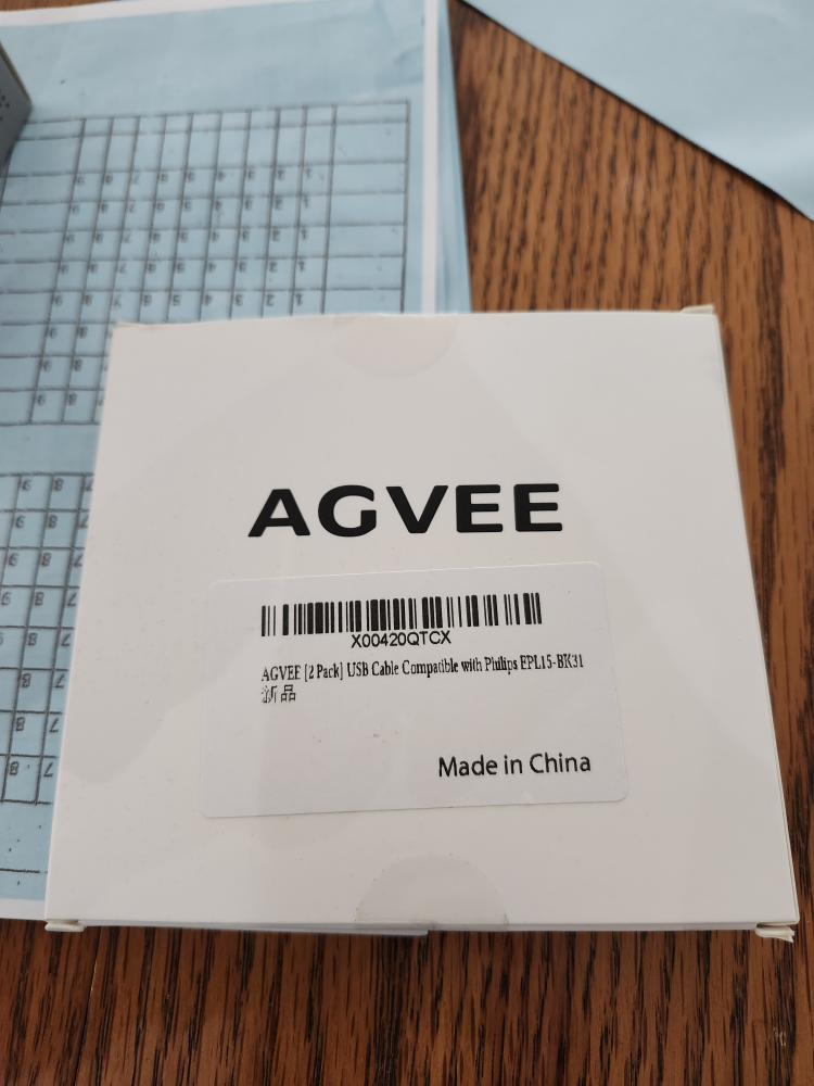 AGVEE USB Cable (2 Pack) Compatible with Philips EPL15-BK31