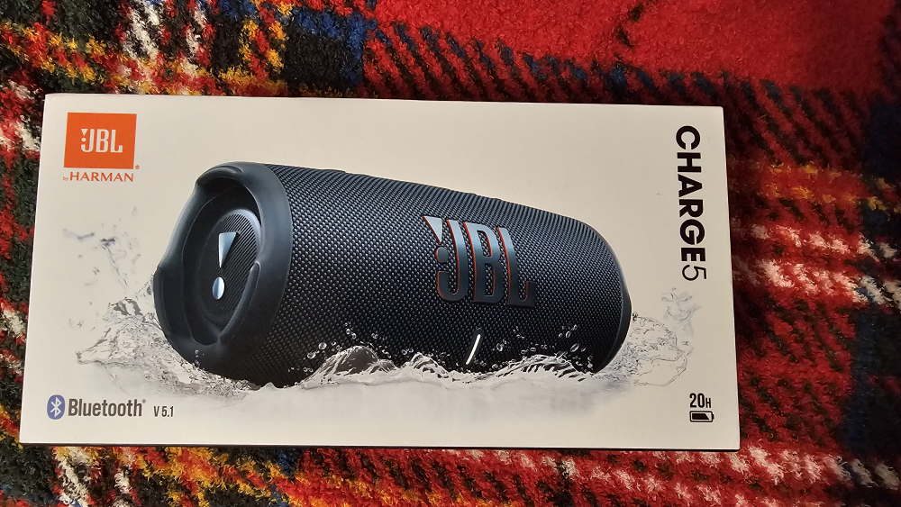 JBL Charge 5 Portable Bluetooth Speaker (Blue) - Like New