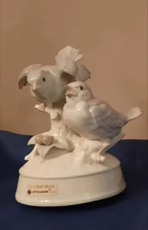 Vintage Otagiri Porcelain Music Box - Birds on Branch image indicator(3)