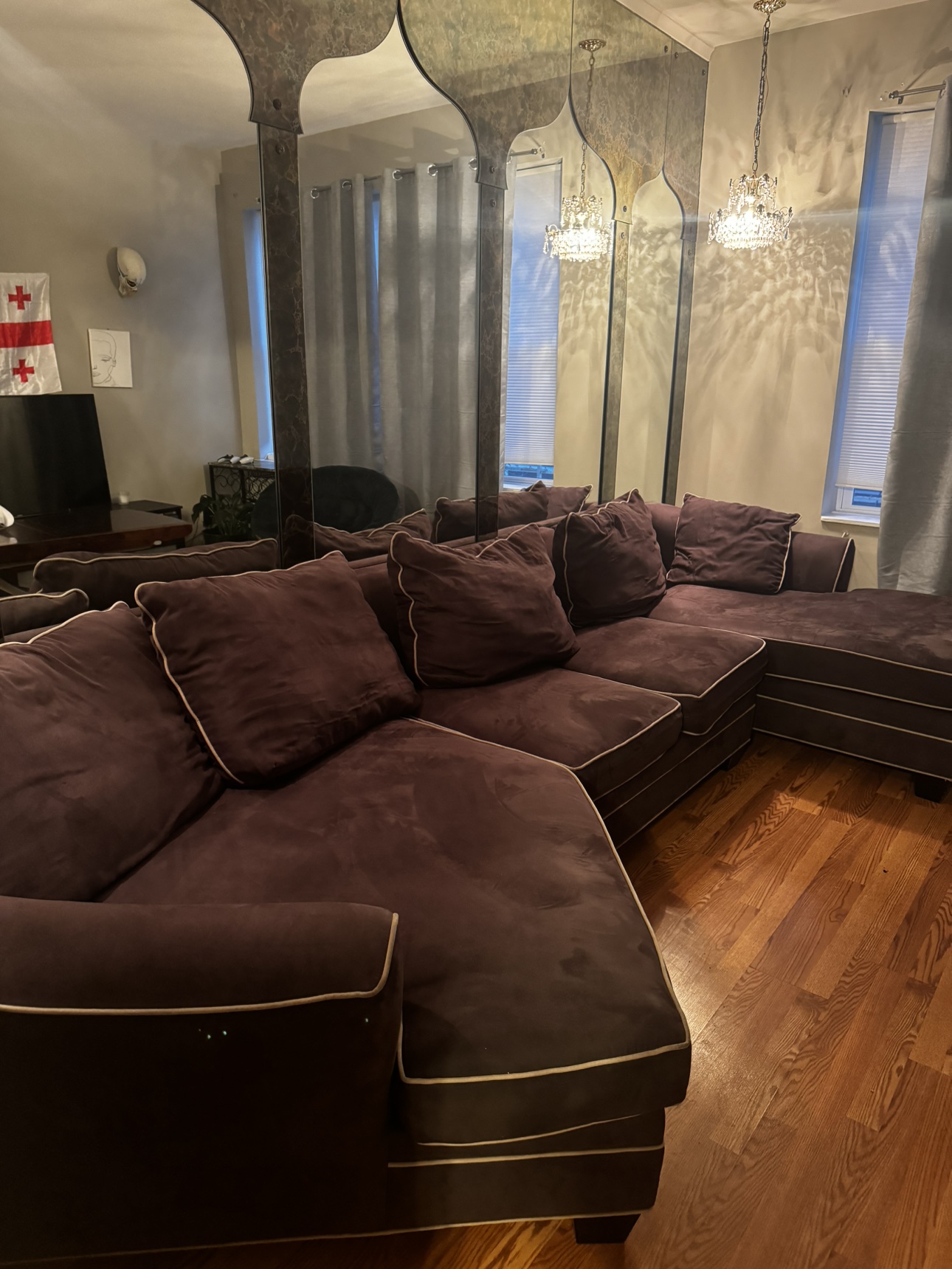 Deep Brown Sectional Sofa - photo 2