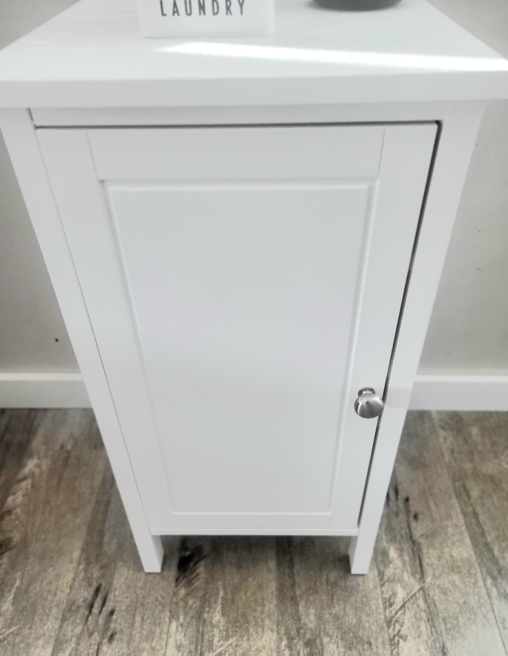 White Storage Cabinet with Two Shelves - photo 4