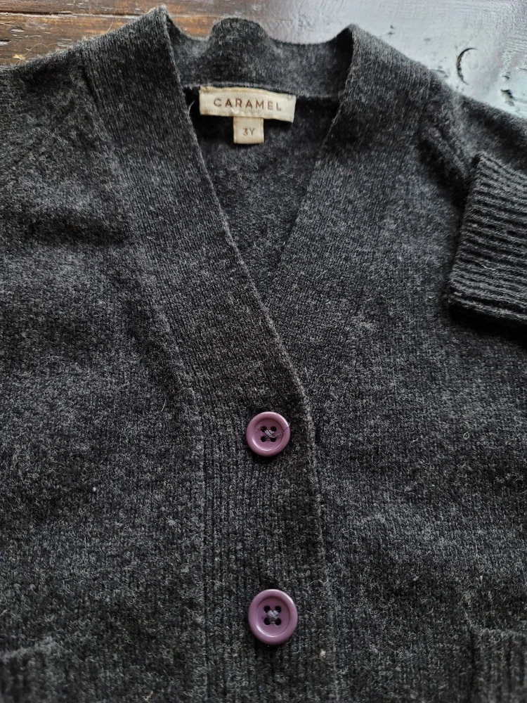 Caramel Kids Gray Cardigan Sweater - Size 3Y image indicator(3)