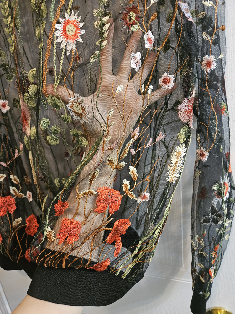 Floral Embroidered Sheer Shirt - photo 3