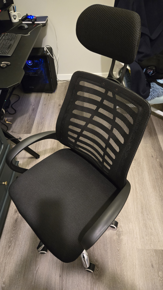 Black Mesh Office Chair with Headrest