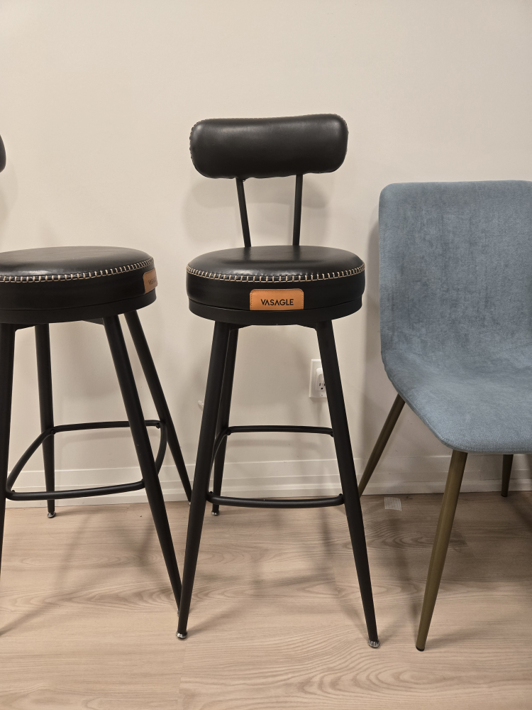 Pair of VASAGLE Black Bar Stools