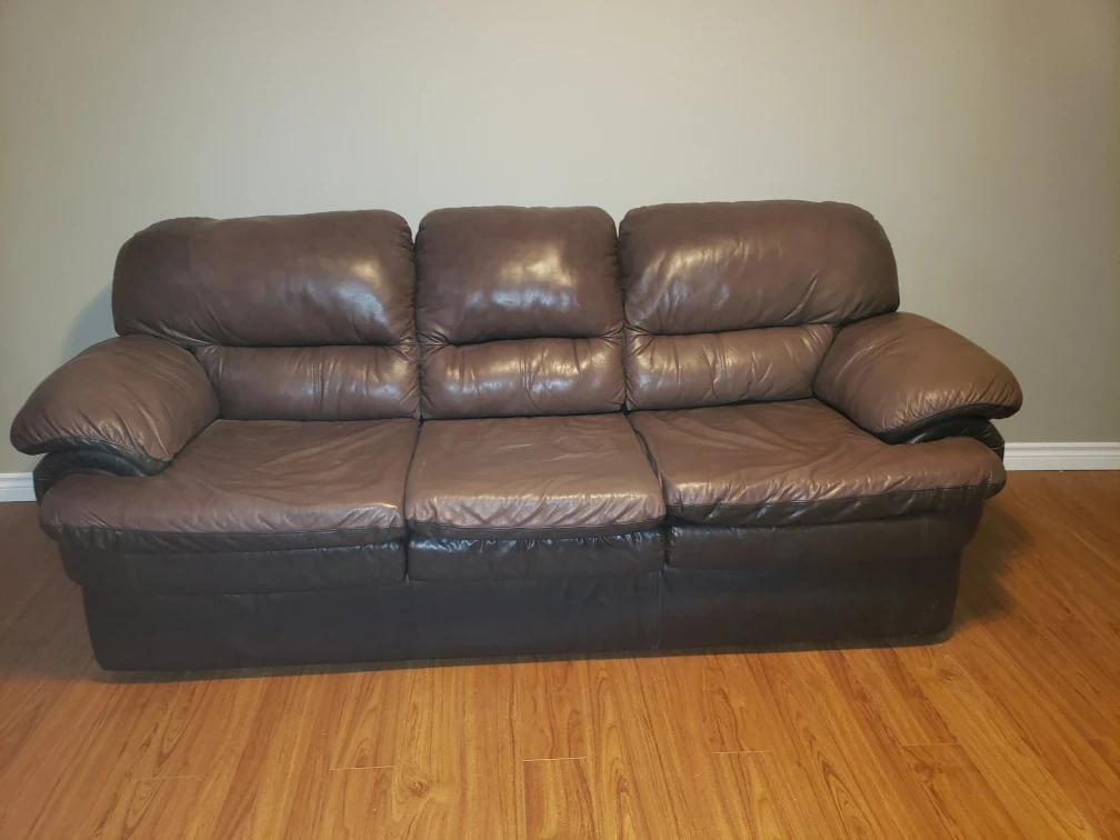 Brown Leather Sofa Set - Loveseat, Sofa, and Chair - photo 2