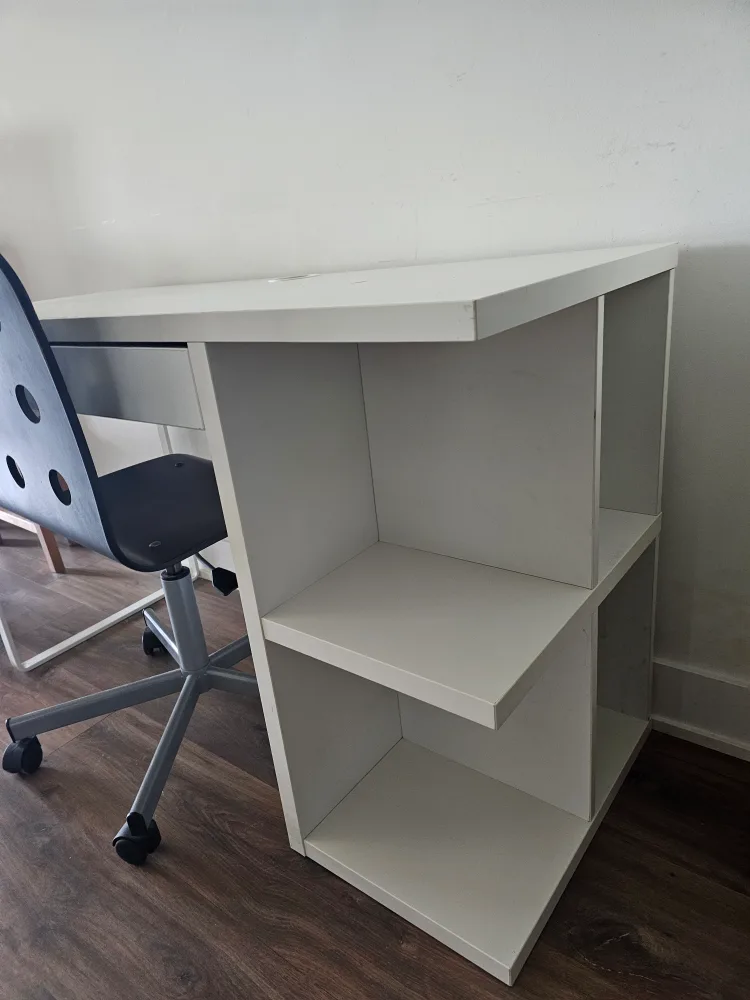 Desk and Chair Set, Black & White image indicator(5)