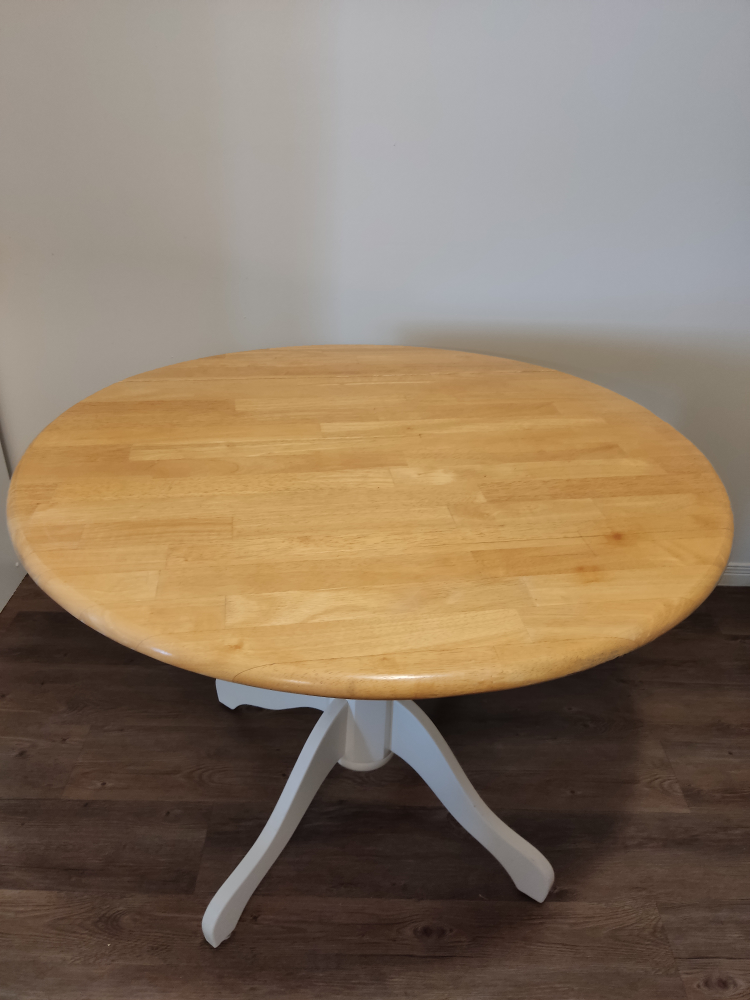 Round Wooden Drop-Leaf Table - photo 2