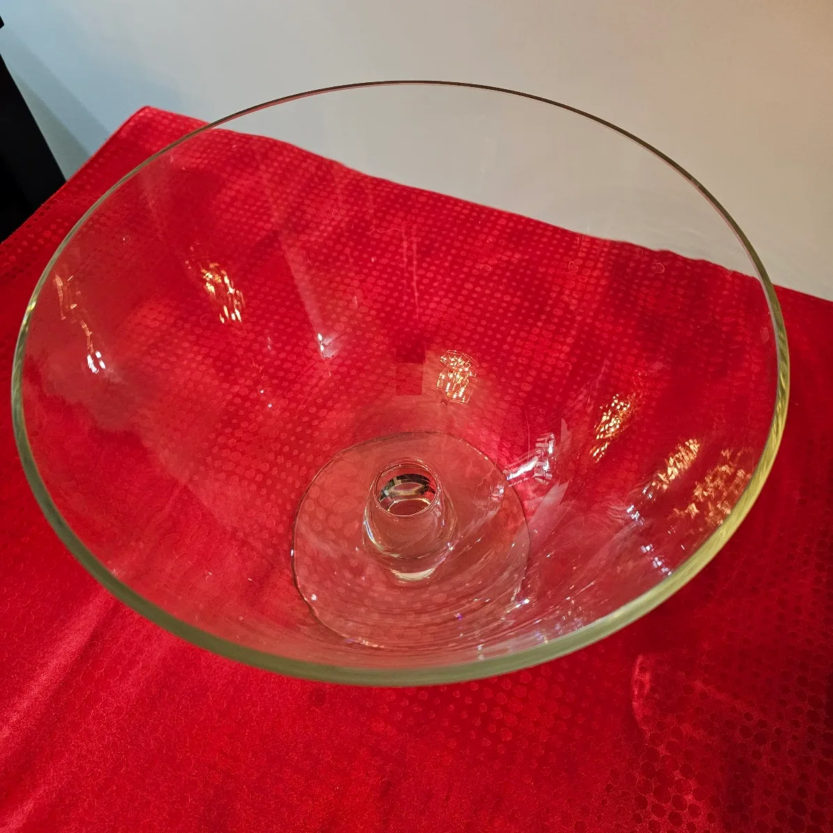 Large Clear Glass Pedestal Bowl image indicator(2)