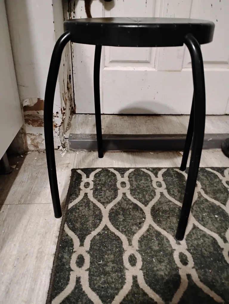 Set of 4 black plastic stools image indicator(2)