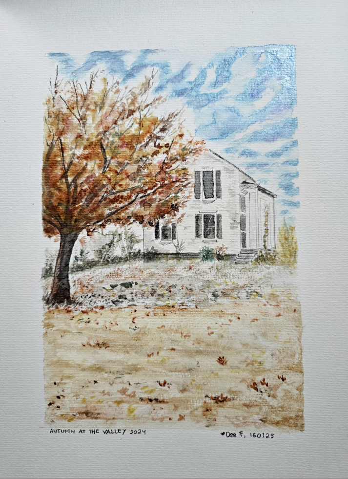 Original Watercolor Painting - Autumn at the Valley - photo 2