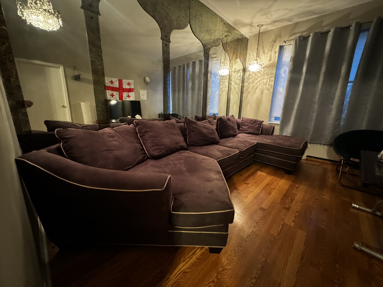 Deep Brown Sectional Sofa