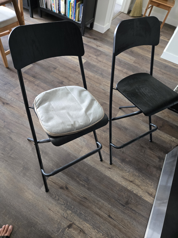 IKEA FRANKLIN Black Bar Stools - Set of Two - photo 3