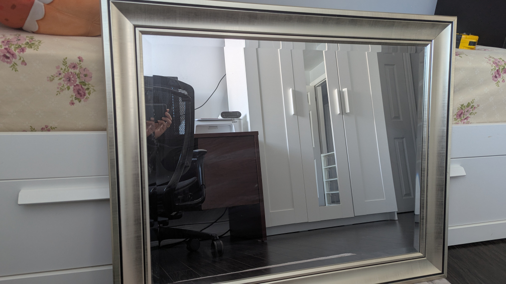 Large Silver Framed Mirror