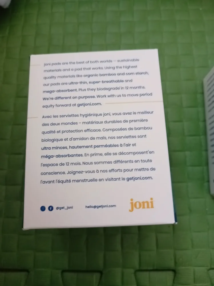 3 Joni Organic Bamboo Sanitary Pads - 10 count image indicator(2)