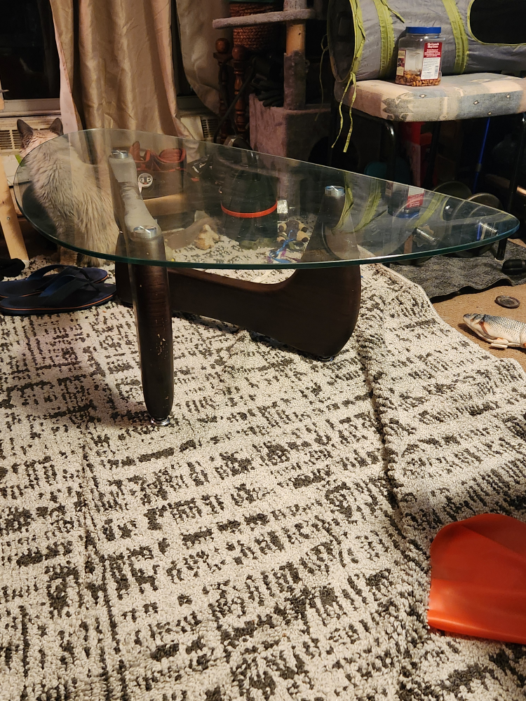 glass top coffee table