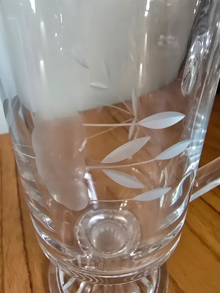 Princess House -Pair of Vintage Etched Glass Coffee Mugs image indicator(3)