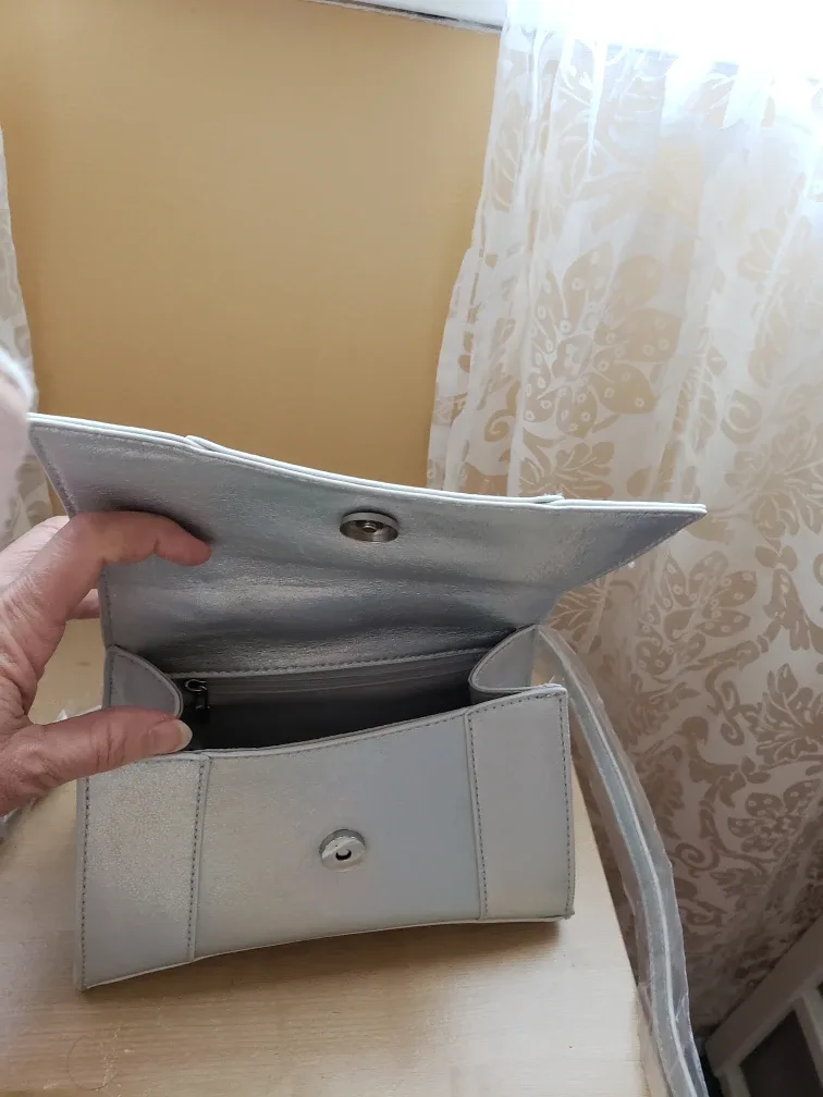 Silver Metallic Mini Satchel Bag image indicator(4)