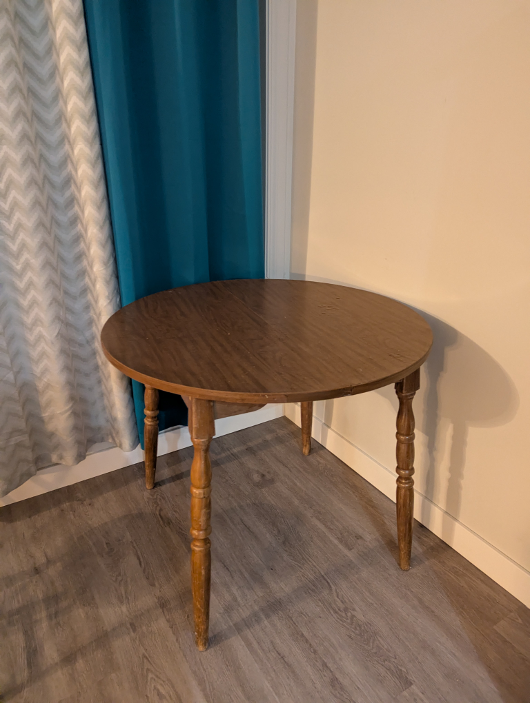 Vintage Round Drop-Leaf Table