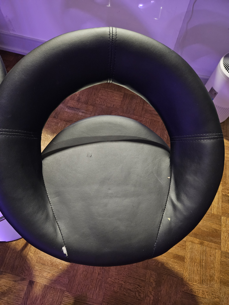 Pair of Black Leather Bar Stools - photo 3