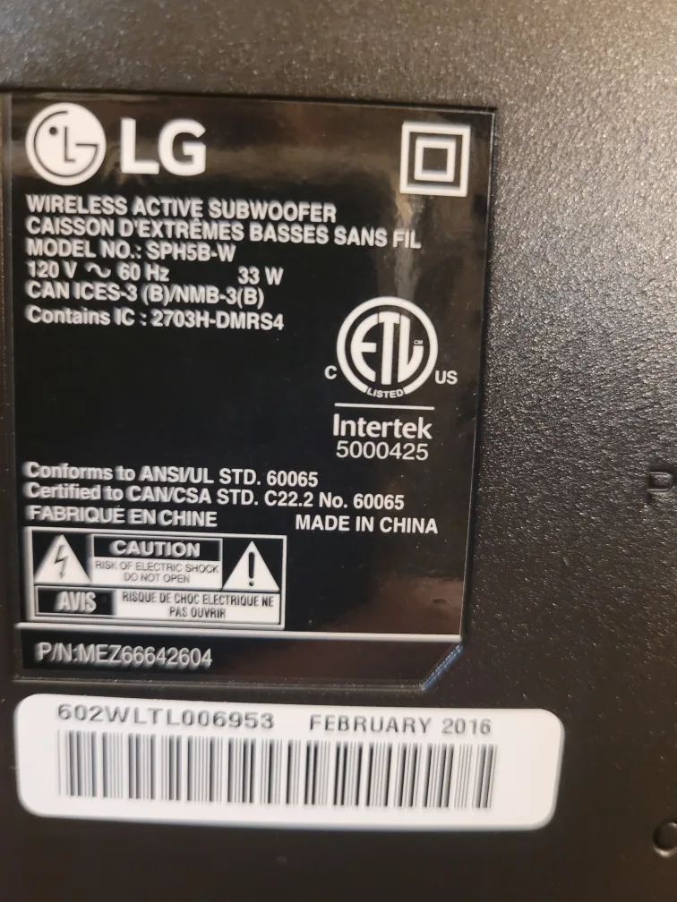 LG Wireless Active Subwoofer - SPH5B image indicator(4)