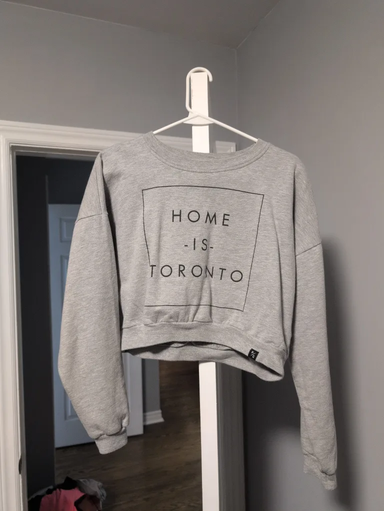 Peace Collective Grey Cropped Crewneck Sweatshirt thumbnail