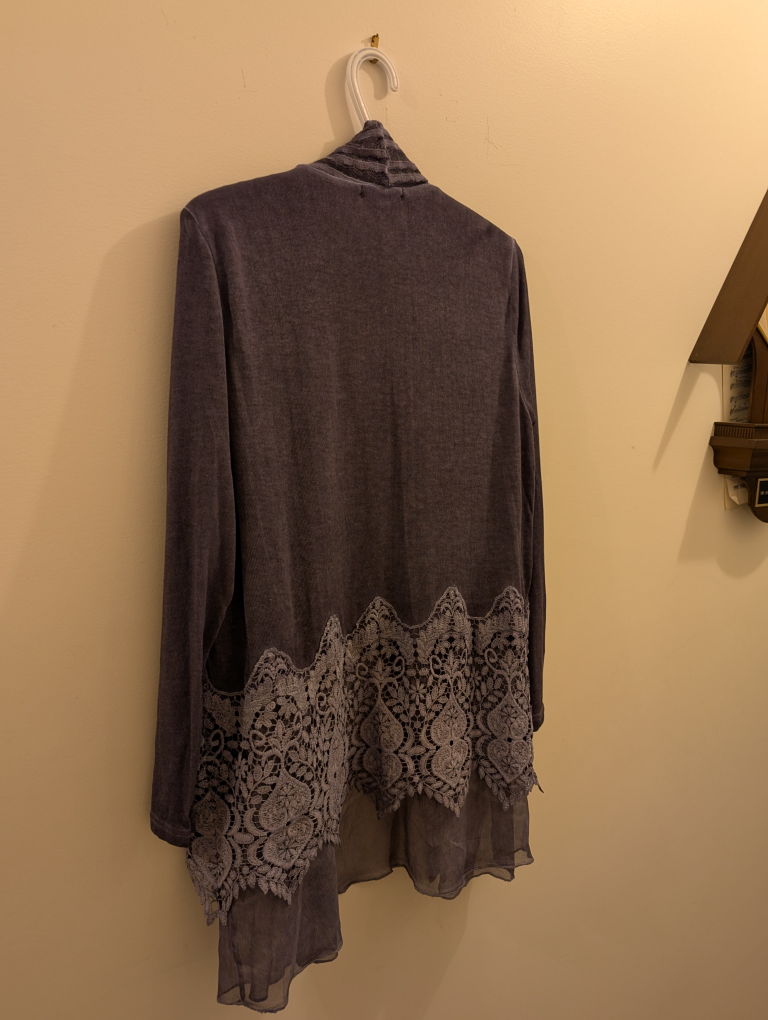 Grey Lace Detail Cardigan - photo 3