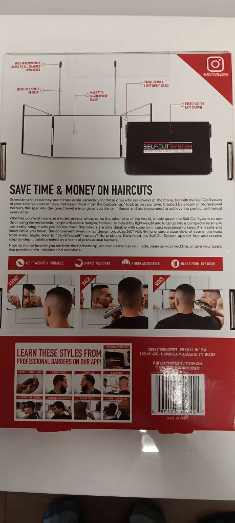 Self Cut System 360° Mirror for Haircuts-NEW IN BOX image indicator(2)