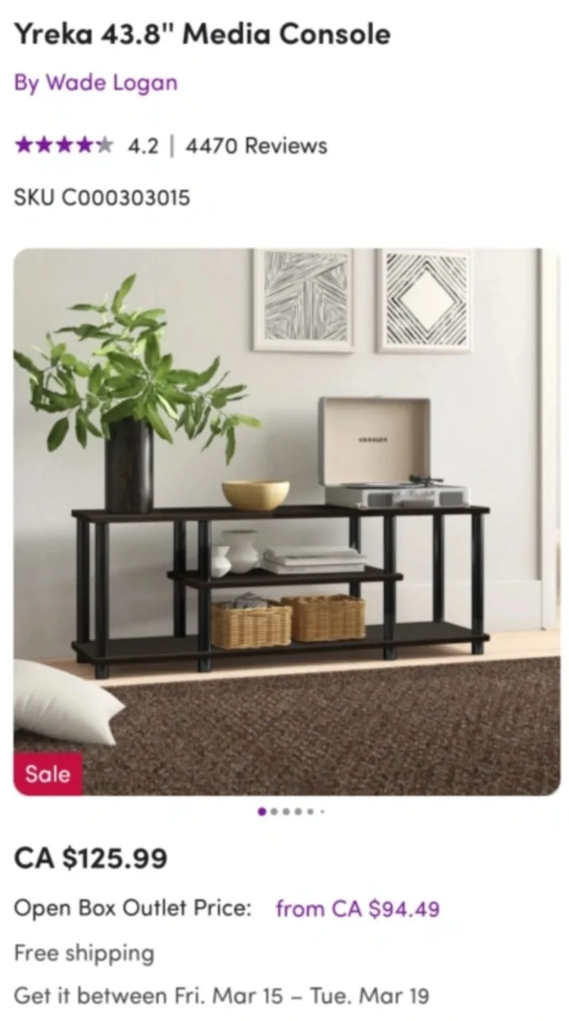 43.8" Media TV Console (Move out sale) image indicator(5)